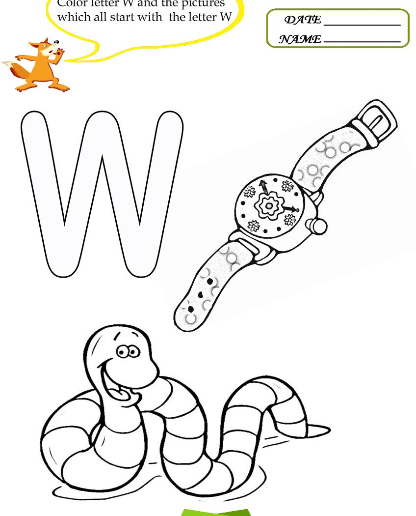 848x1050 Letter W Coloring Pages