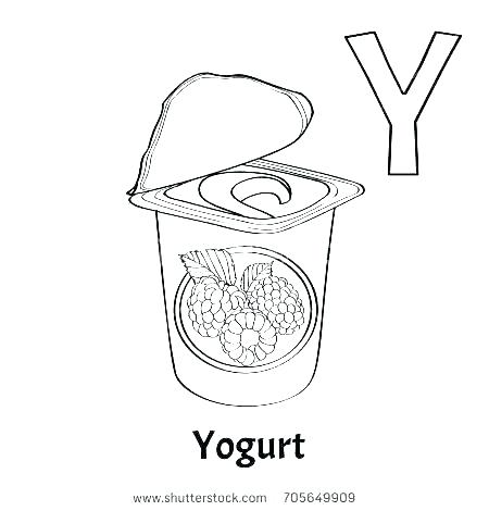 450x470 Yogurt Coloring Page Letter Y Coloring Pages Letter W Coloring
