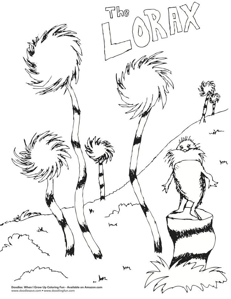 736x952 Lorax Trees, Printable Coloring Pages