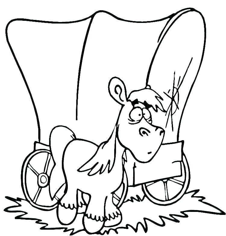 750x783 Covered Wagon Coloring Page Wagon Coloring Pages Free Tractor