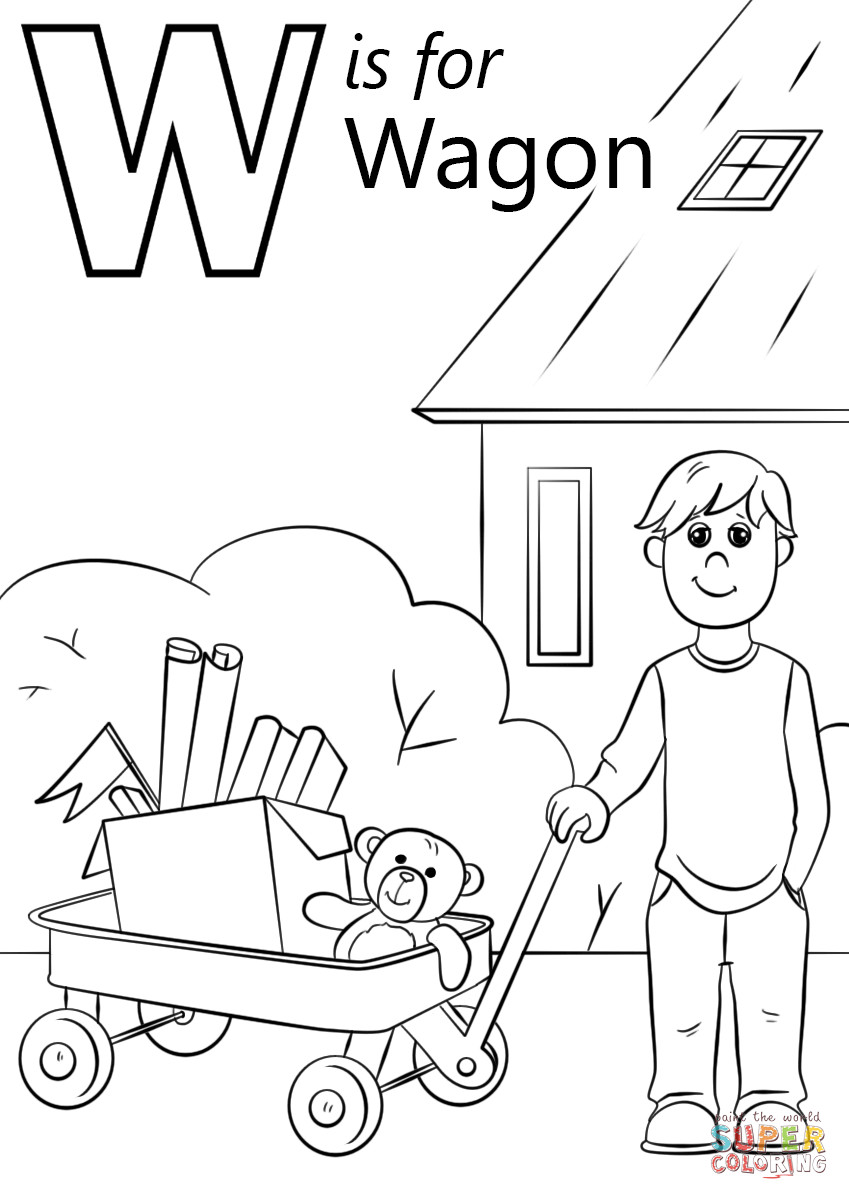 849x1200 Limited Wagon Coloring Page Letter W Is For Free Printable Pages