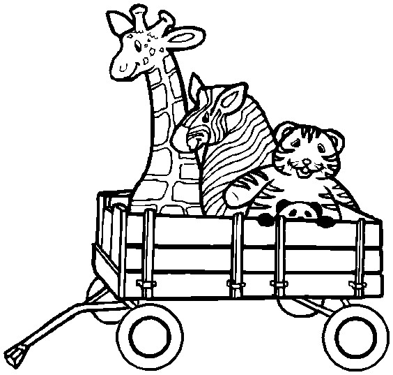 564x537 Printable Easter Coloring Page Toys In A Wagon