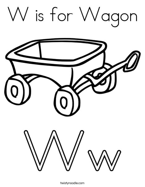 468x605 W Is For Wagon Coloring Page