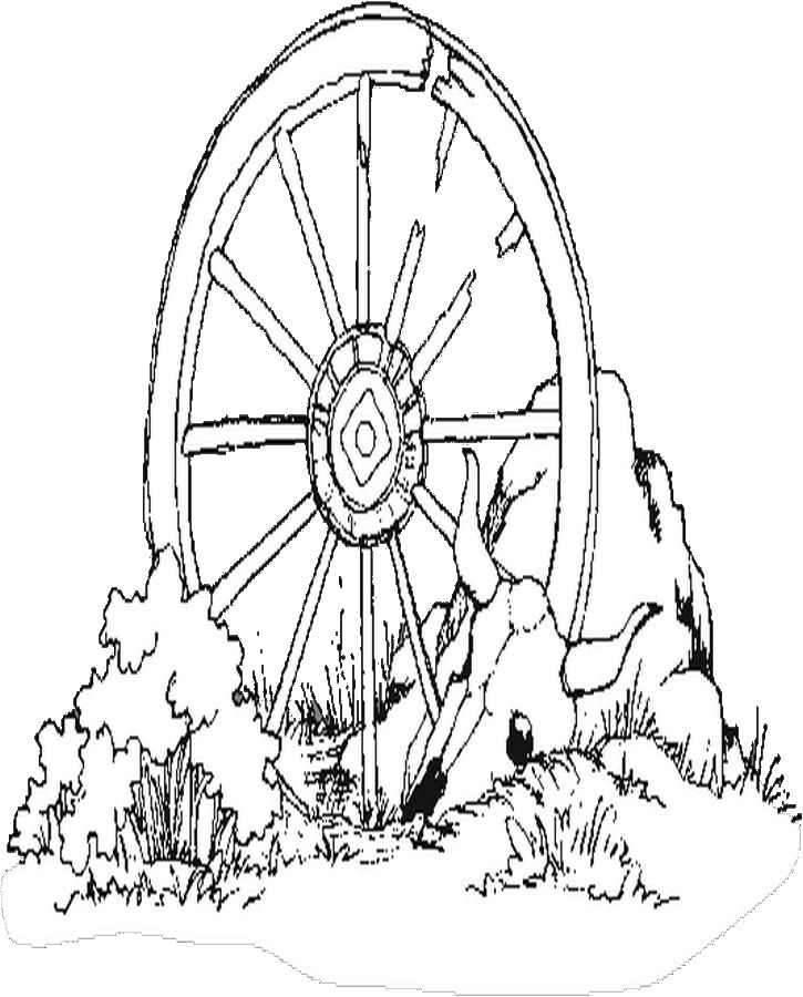 725x900 Wagon Wheel Coloring Page