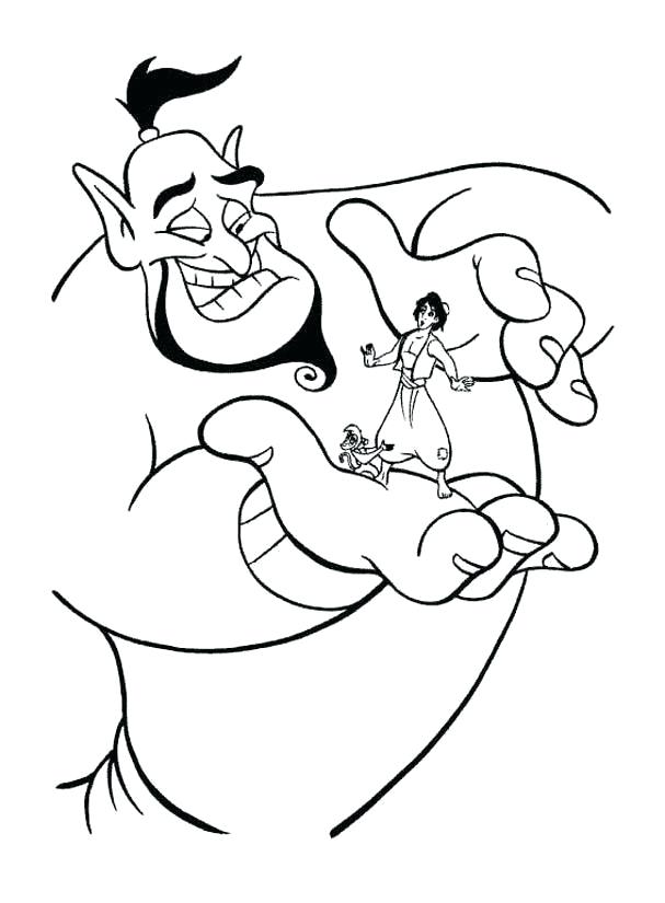 607x825 Genie Lamp Coloring Page