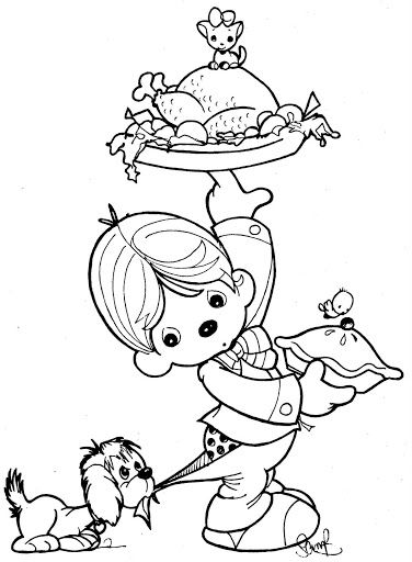 376x512 Waiter Coloring Page Patterns Precious Moments