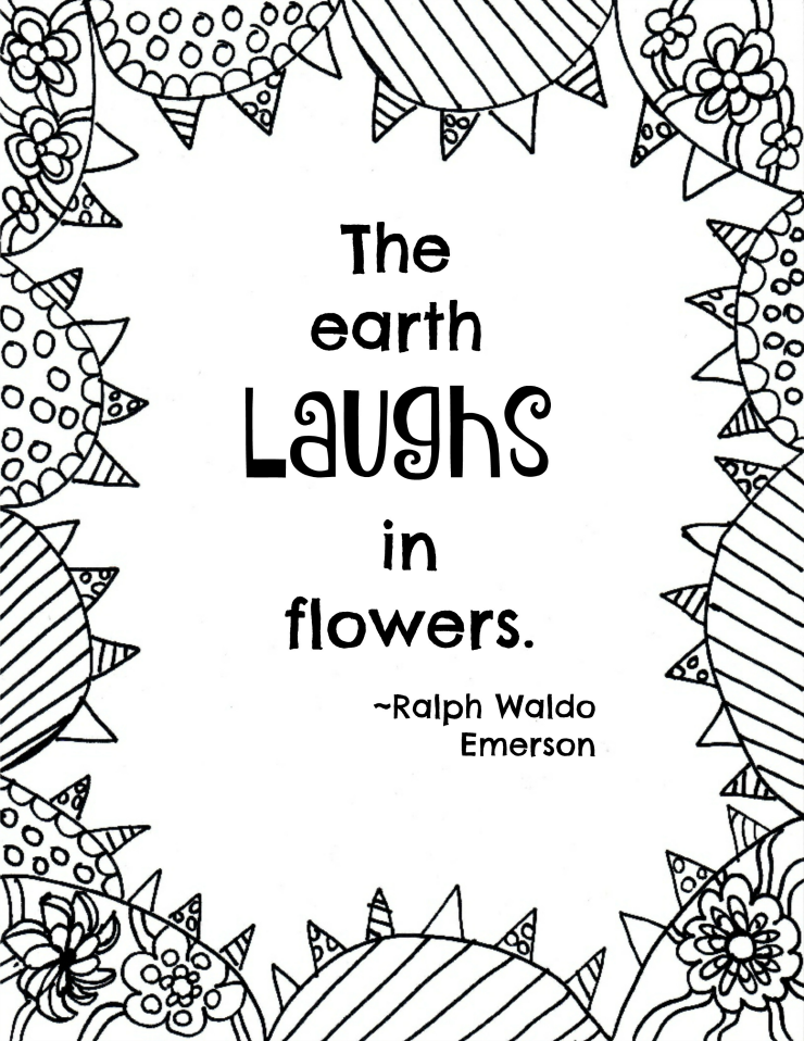 740x958 Free Printable Flower Quote Coloring Pages