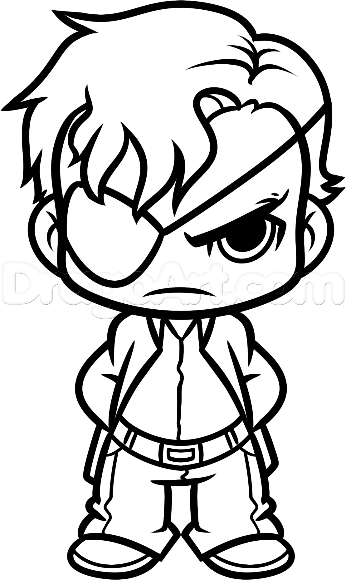 1109x1858 How To Draw Chibi Governor From The Walking Dead, Step