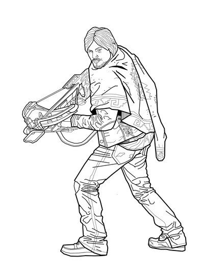 400x550 Daryl Coloring Page