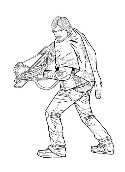 400x550 Daryl The Walking Dead Coloring Premiere Free Coloring Pages