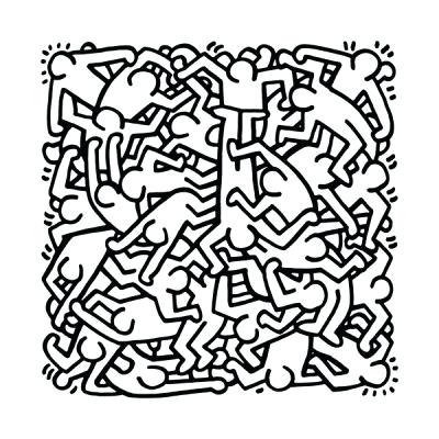 400x400 Keith Haring Coloring Pages Black And White Prints Wall Art Keith