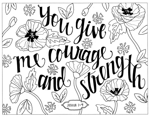 570x442 Courage And Strength Coloring Page, Joshua Printable Coloring