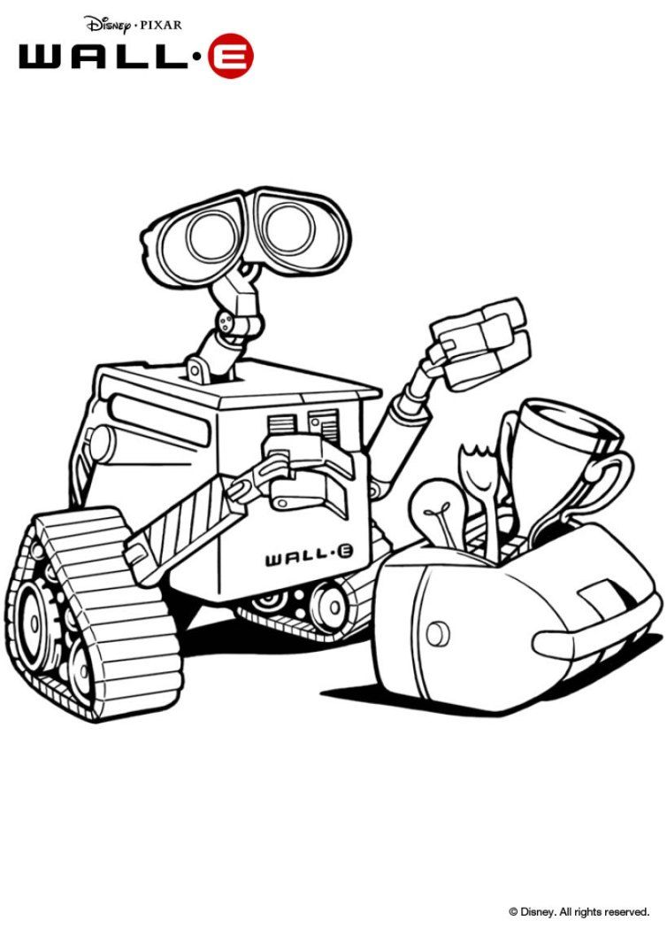 754x1057 Wall E Coloring Page Robots Walls And Embroidery