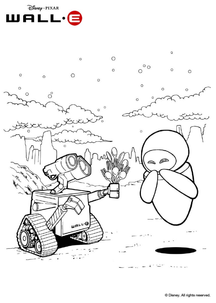 754x1057 Wall E Coloring Pages