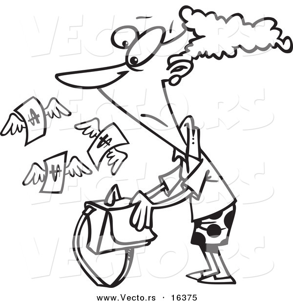 600x620 Vector Of A Cartoon Woman's Purse