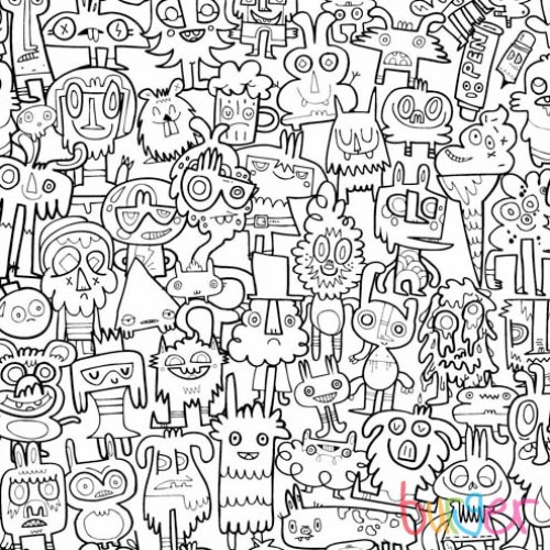 500x500 Burgerdoodles Colour In Wallpaper Wallpaper, Doodles