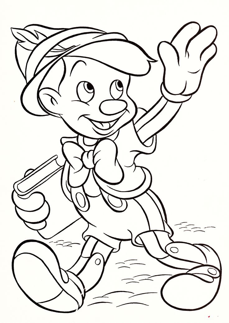 736x1034 Disney Characters Coloring Pages Pinocchio