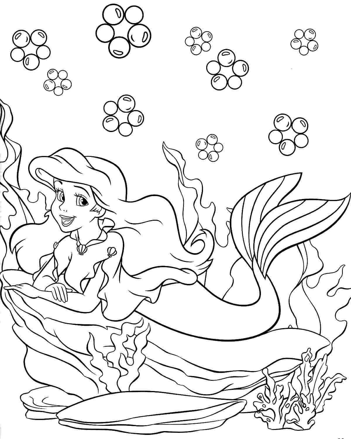 1200x1500 Princess Ariel Coloring Pages