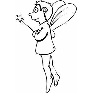 300x300 Fairy Boy With Magic Wand Coloring Page