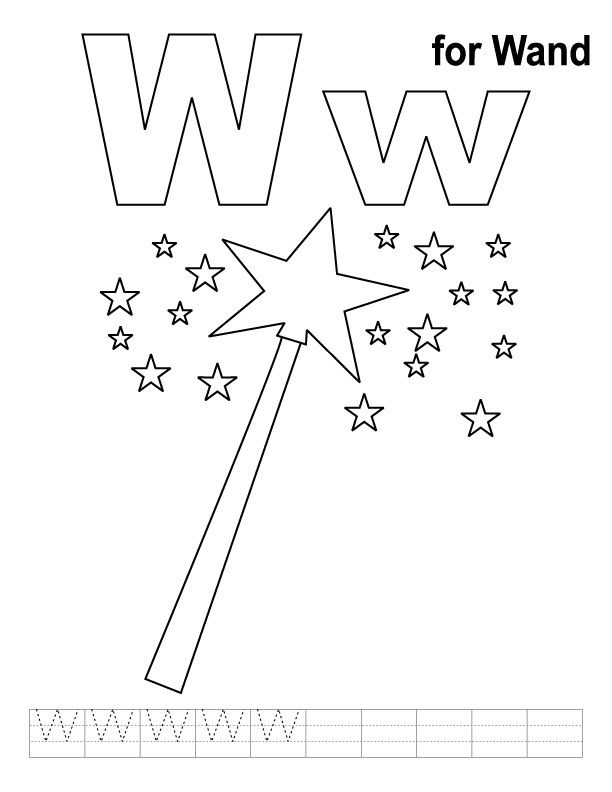 612x792 W For Wand Coloring Page With Handwriting Practice Teaching