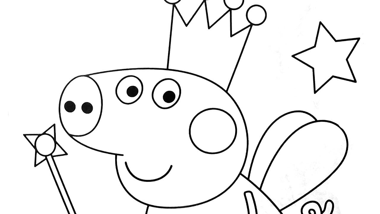 1280x720 Coloring Peppa Pig Princess And Magic Wand Coloring Book Coloring
