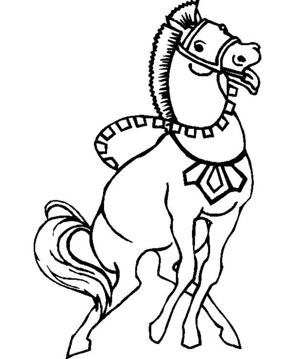 600x737 Strong War Horse In Horses Coloring Page