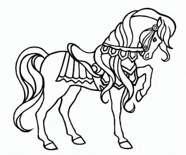 600x502 War Horse Animal Coloring Pages