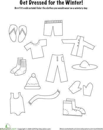 350x440 Winter Clothes Coloring Page Crafts And Worksheets For Preschool