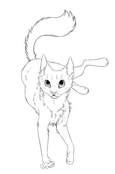 400x604 Cat Lineart