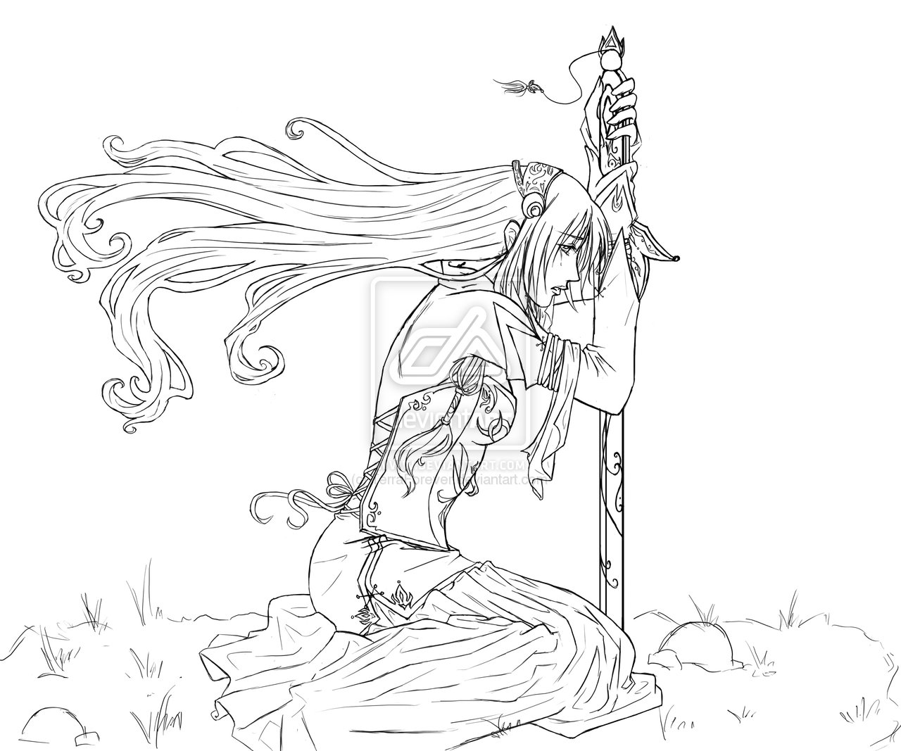 1280x1067 Elf Warrior Coloring Page Css Elf Lineart