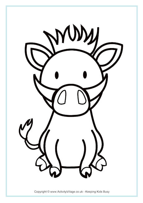 460x650 Warthog Colouring Page