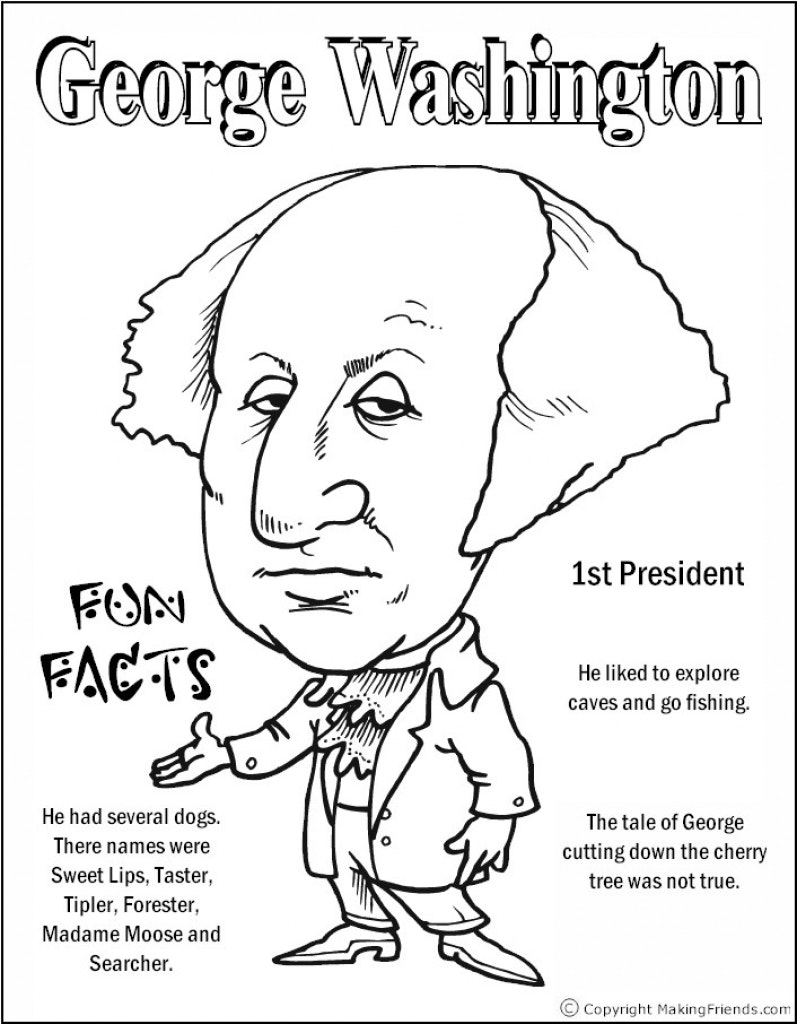 797x1024 George Washington Coloring Page