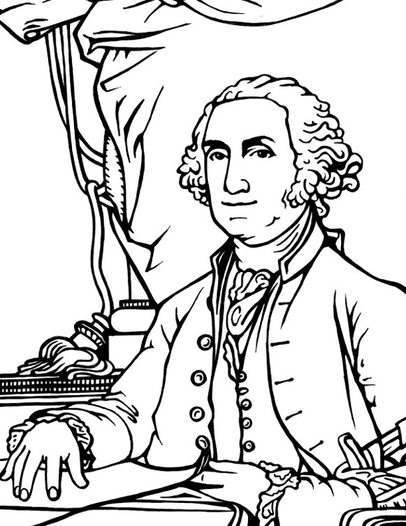 581x752 President George Washington Coloring Page