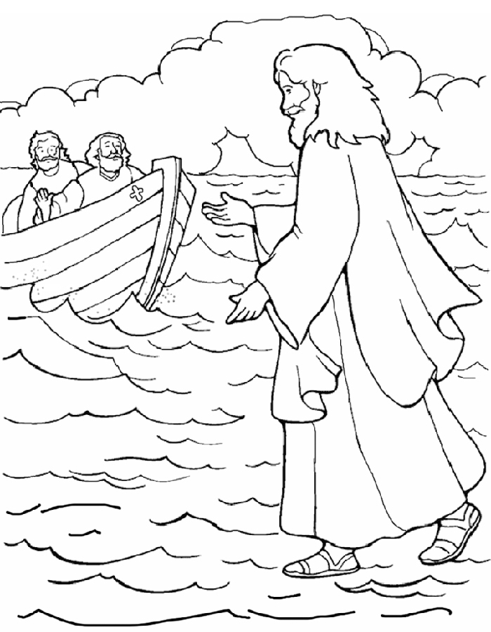 700x900 Peter Walks On Water Coloring Page Jesus Walks On Water Coloring