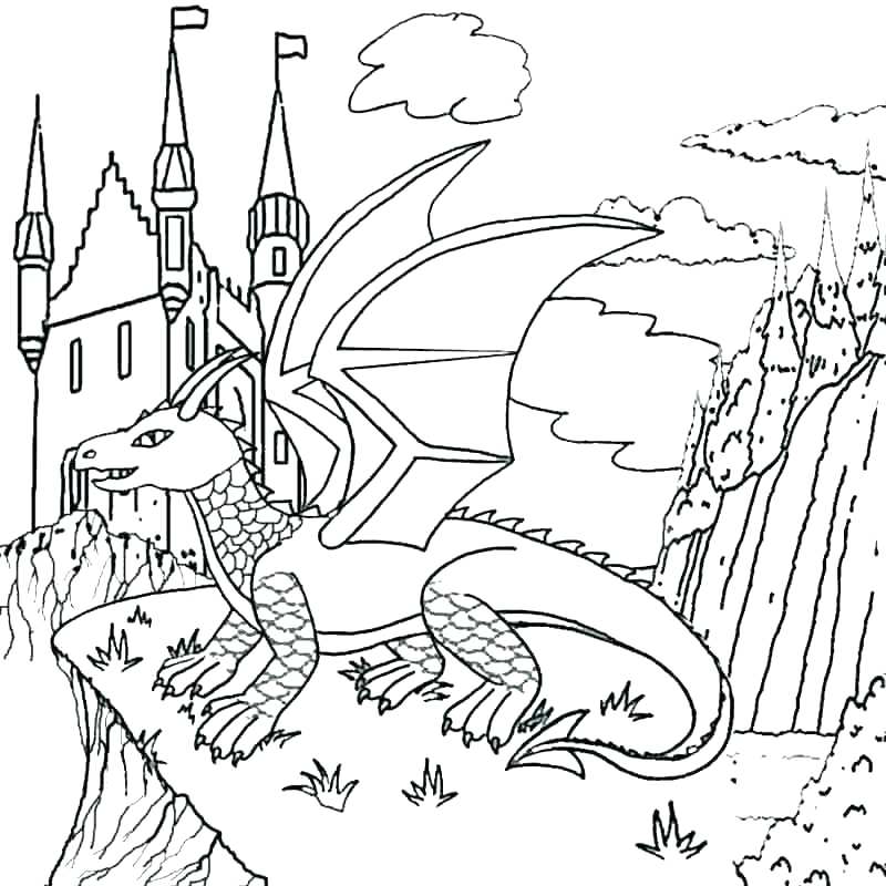 800x800 Dragon Coloring Pages Realistic Realistic Water Dragon Coloring