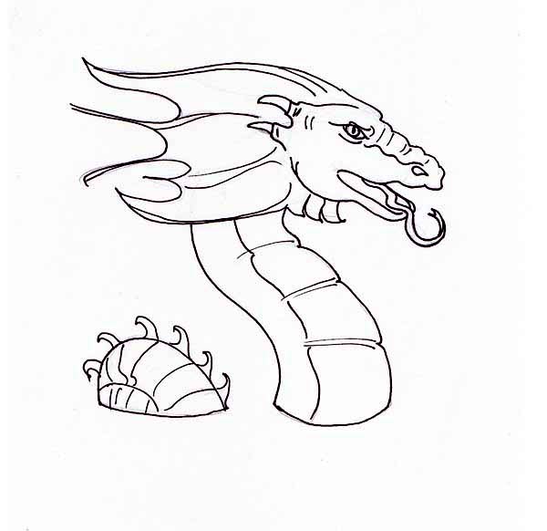 600x582 Dragon Head Coloring Page