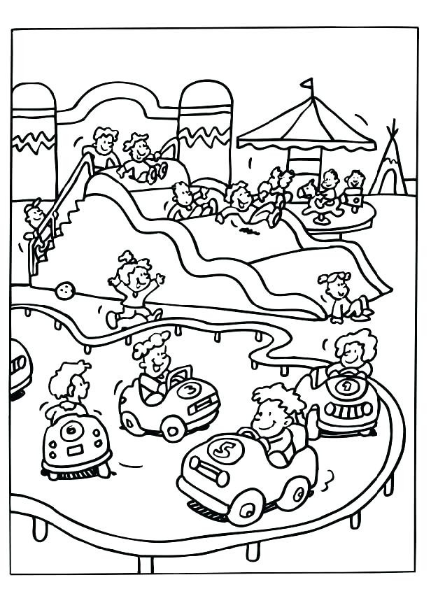 616x872 Park Coloring Page Water Printable Amusement Colouring Pages