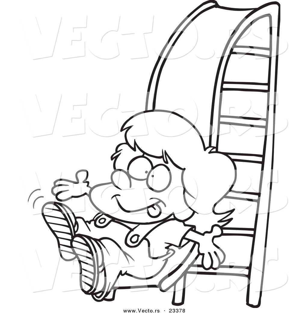 1024x1044 Cartoon Vector Of Cartoon Girl On A Slide