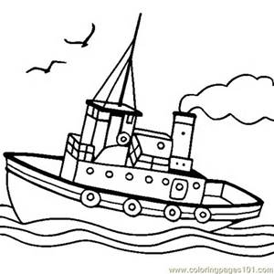 300x300 Free Printable Coloring Page Tugboat