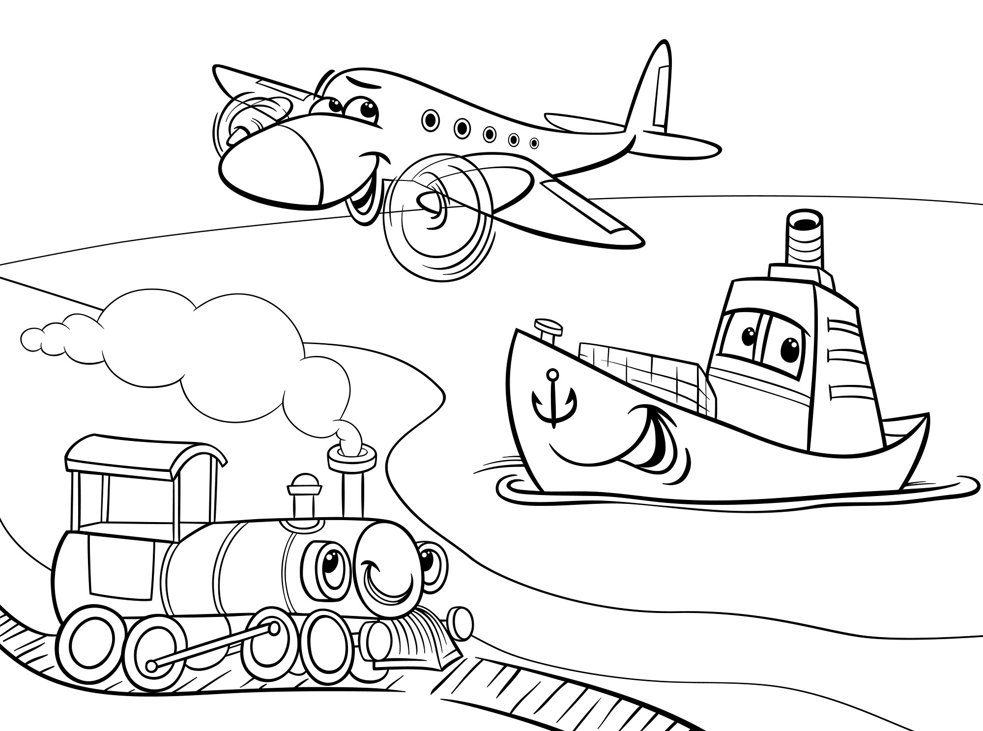 2000x1487 Focus Water Transportation Coloring Pages Trai