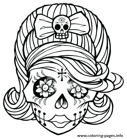 500x547 Watercolor Sugar Skull Tattoo Kids Coloring Printable Sugar Skull