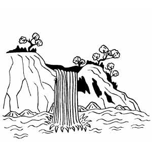 300x300 Waterfall Coloring Page