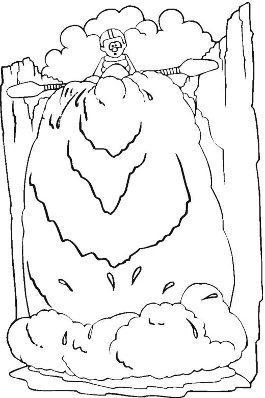 520x780 Waterfall Coloring Page