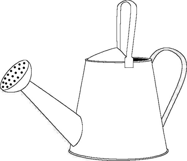 600x516 Watering Can, How To Draw A Watering Can Coloring Page Drawing