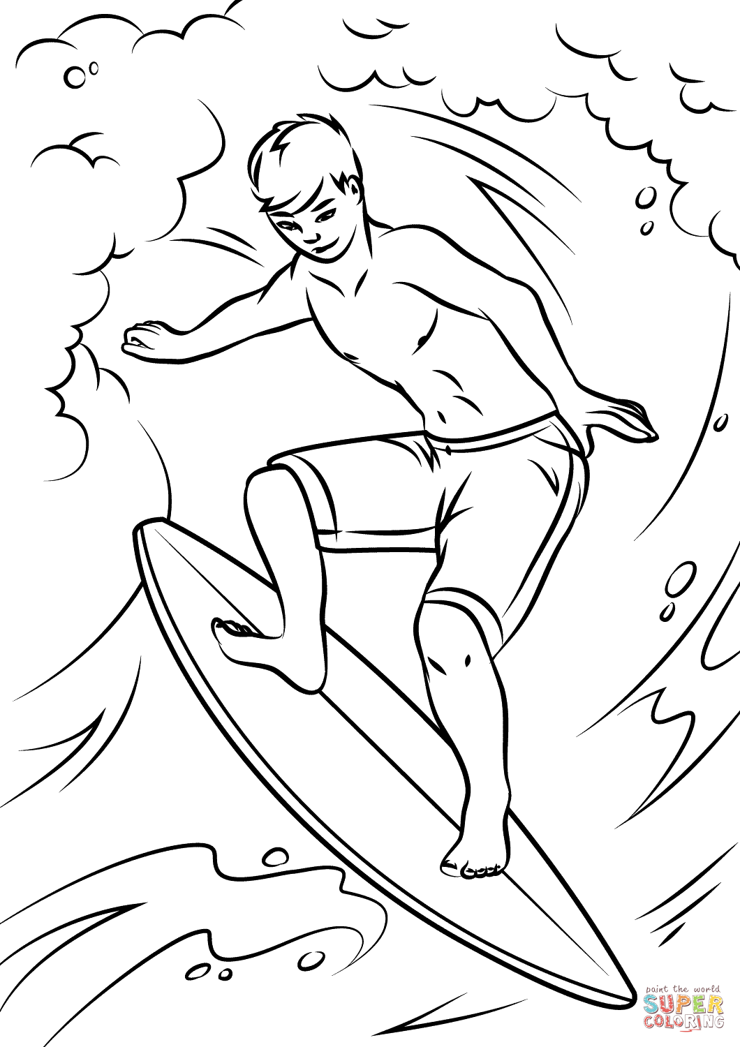 1060x1500 Riding The Waves Coloring Page