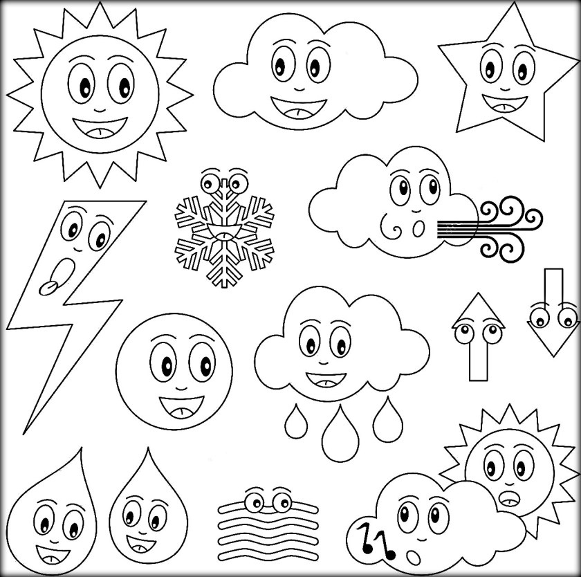 840x834 Weather Coloring Pages New Free Printable Weather Coloring