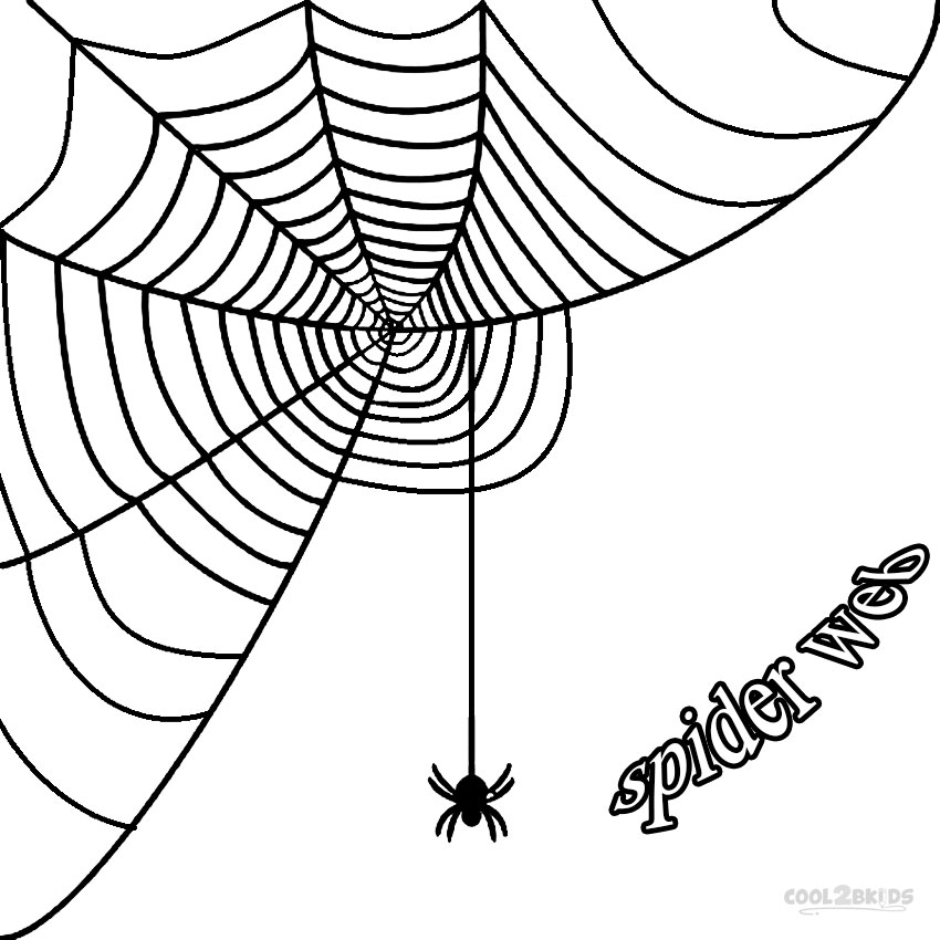 850x850 Printable Spider Web Coloring Pages For Kids