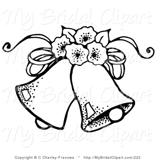 600x620 Bridal Clipart Of A Coloring Page Of Two Wedding Bells