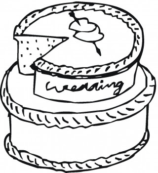 320x350 The Wedding Cakes Coloring Sheet For Drawing