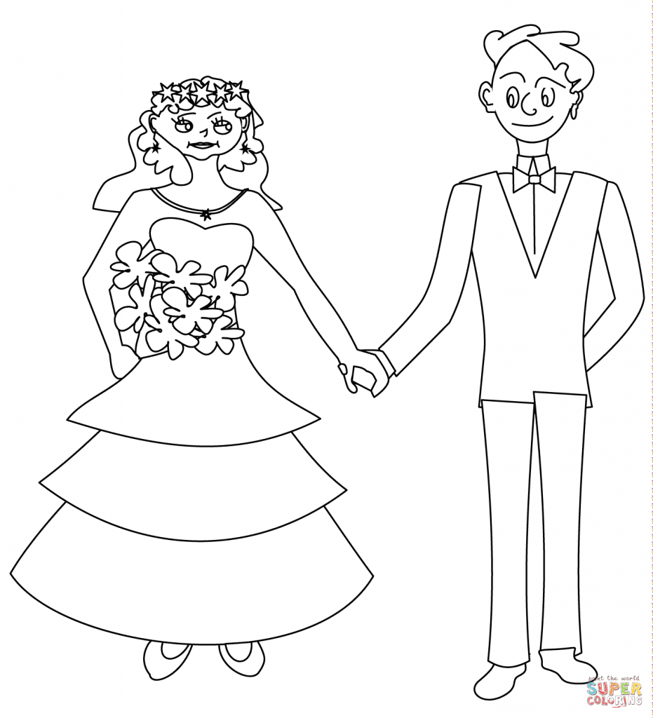 931x1024 Wedding Couple Coloring Page Download And Printable